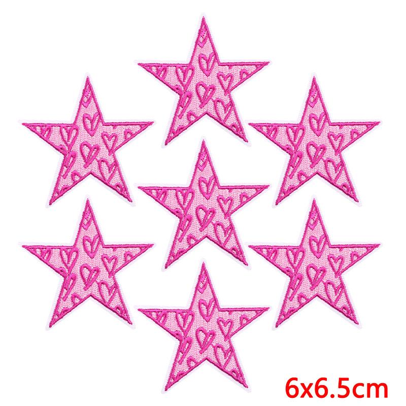 10PCS Wholesale Pink Bow Crown Lips Embroidery Patches For Clothing DIY Thermoadhesive Patches On Clothes Iron On Patch Backpack