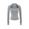 Pure Desire Two-Piece Illusion Square Neck Long Sleeve Slimming Top for Women - Autumn Chic Base Layer