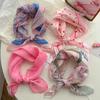 Women's Silk Scarf Fresh Breathable Soft Artistic Decorative Small Silk Scarf Retro Versatile Floral Cotton Linen Square Scarf