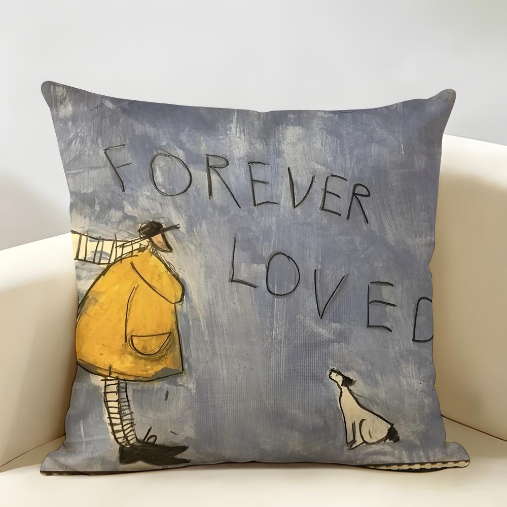 SSam Toft Art Retro Cushion Cover Natural Linen Organic Fabric DoubleSided Printing Room Sofa Decor Pillow Case