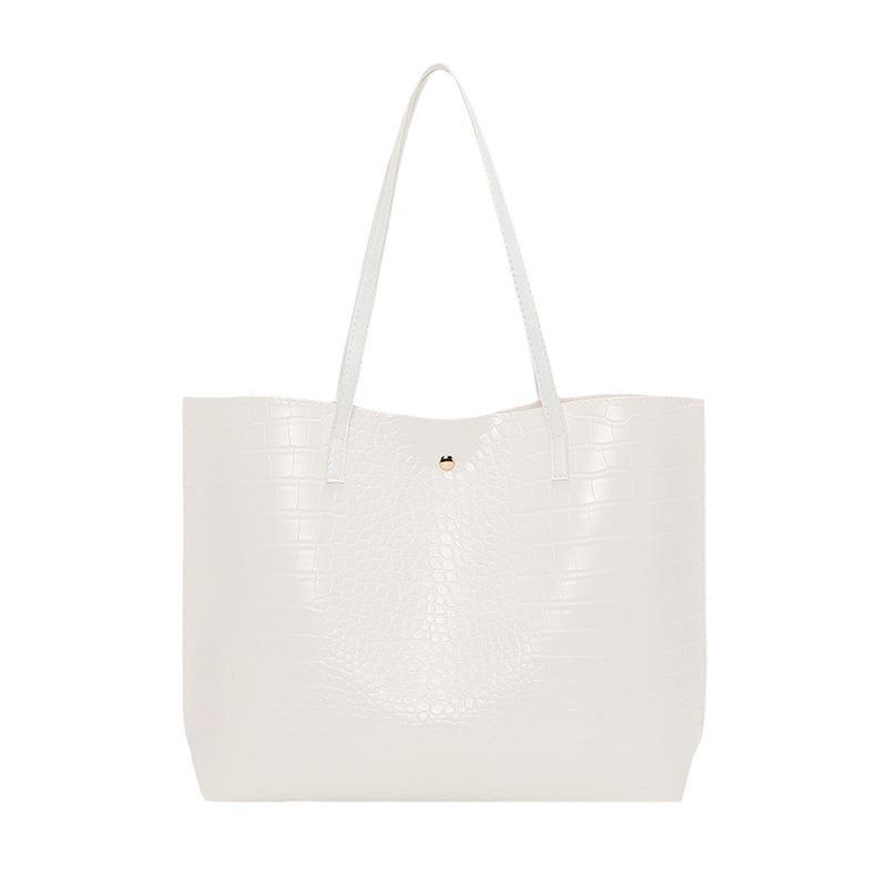 2024 Women's Large Capacity Crocodile Pattern Tote - Niche Fashion, Simple Commuter and Shopping Bag