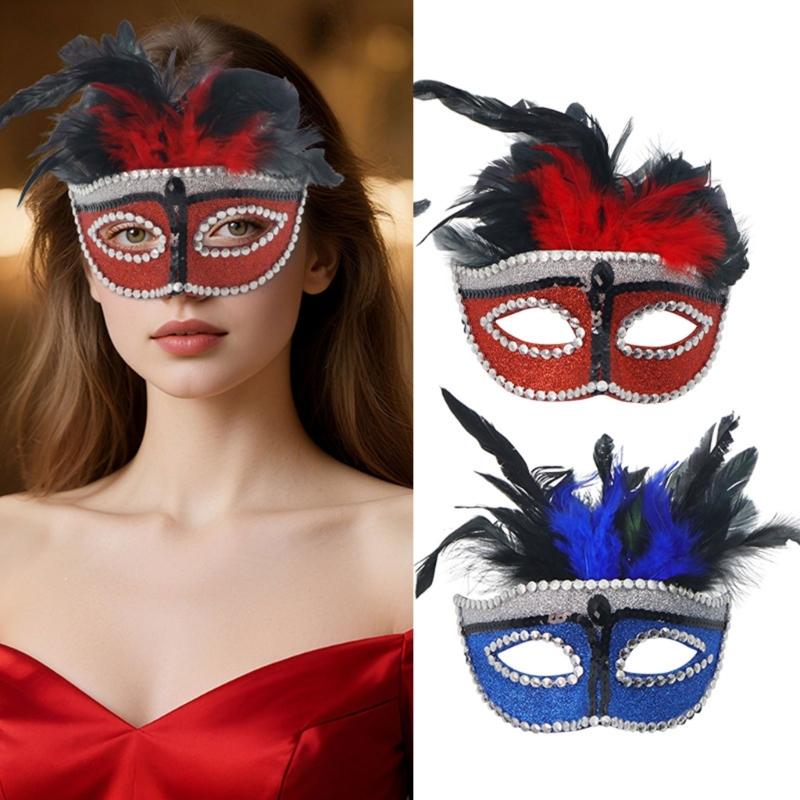 Lightweight Plastic Feather Mask For Cosplay Gothic Event Comfortable Halloween Party Costume Accessory
