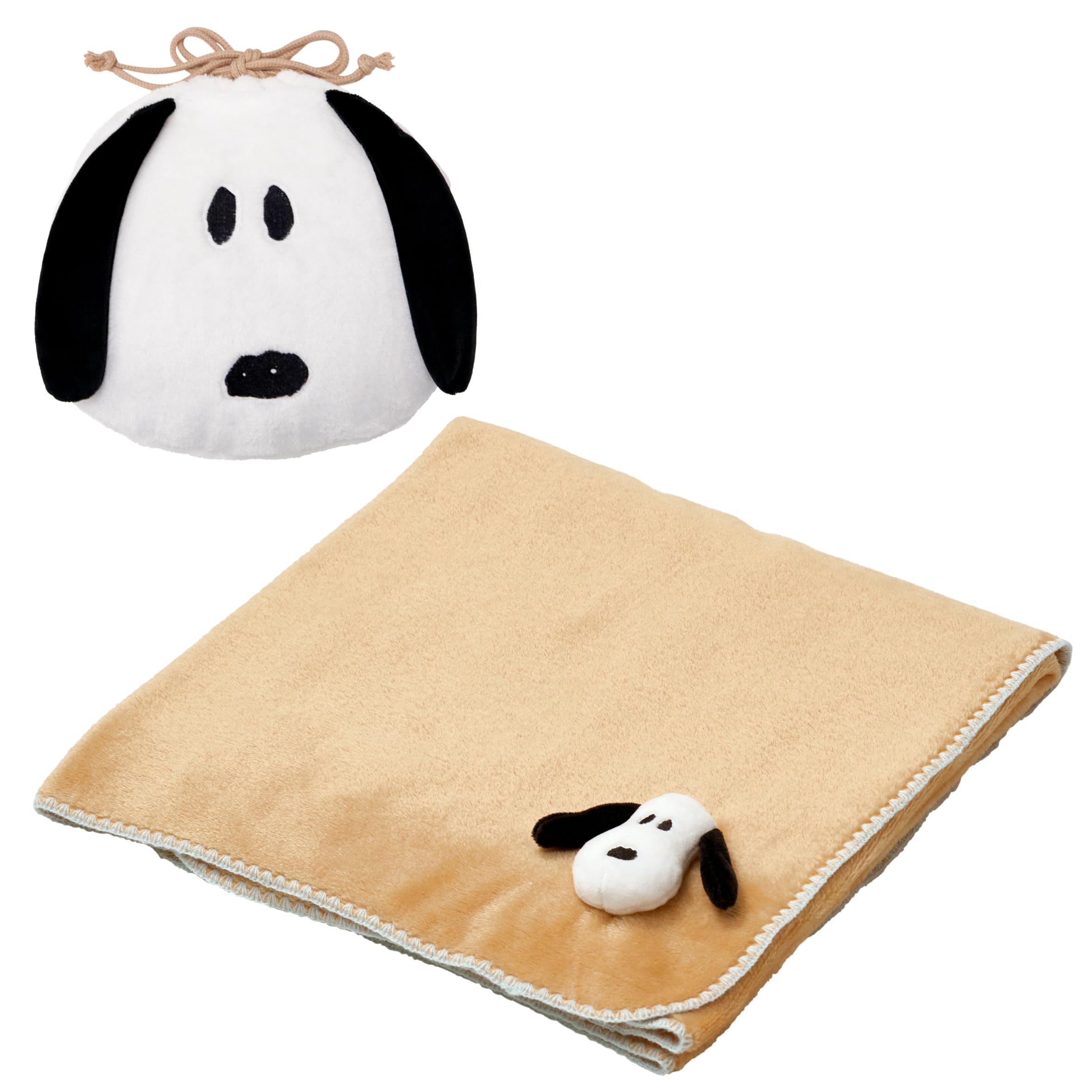 Плед Nishikawa Snoopy 100 x 70 с 3D-лицом, коричневый, FQ95507605 PN5652BD, Покрывало, см, Стирка, Аппликация, коричневый