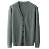 Spring And Autumn Wool Cardigan Men'S V-Neck Thin Knitted Sweater Jacket Loose Long Sleeve Cashmere Sweater Youth Large Size