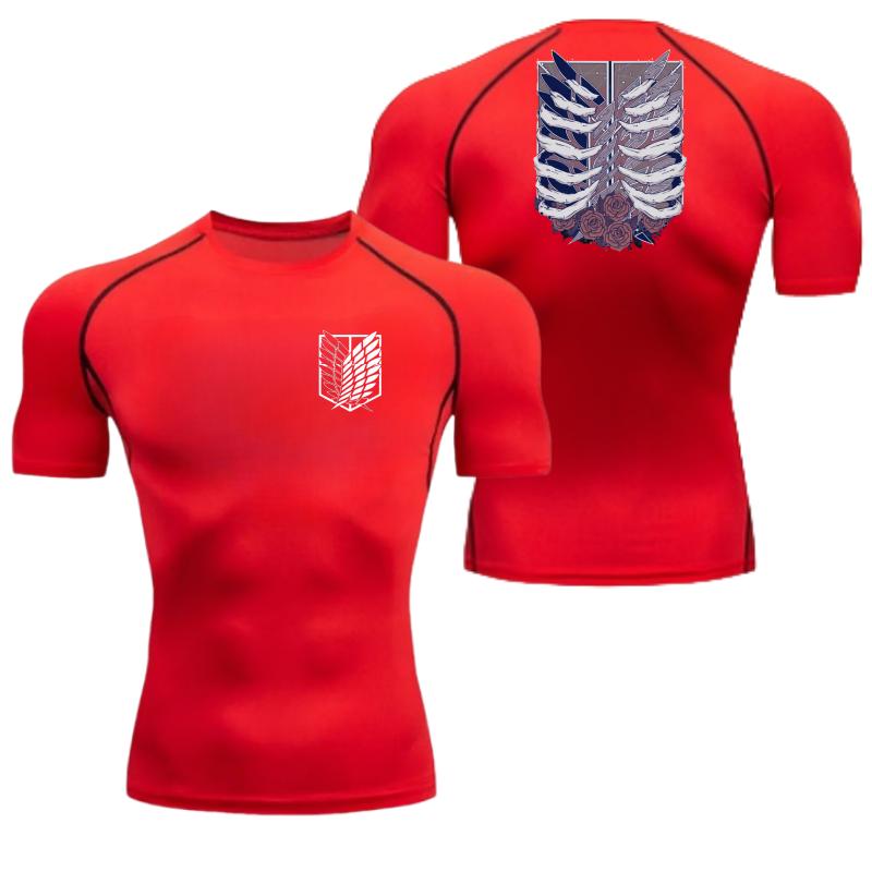 Comfortable Fitness T-shirt Men Scout Regiment Graphic Breathable Slim Fit Top Summer Gym Jogging Training Elastic Fitness Suit