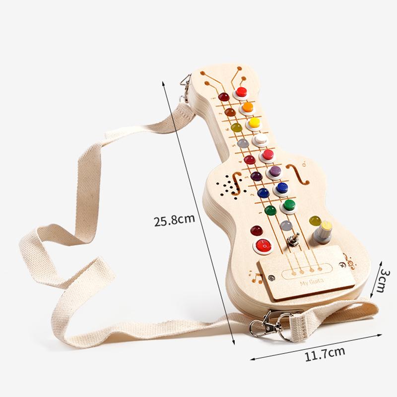 Music Busy Board Montessori Parish Toy LED Light Switch Toddlers Wooden Sensory Activitie Board Travel Activity Educational Toys