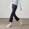 SOFSIL 2026 Spring High-Waist Lace Trim Flared Denim Jeans for Women