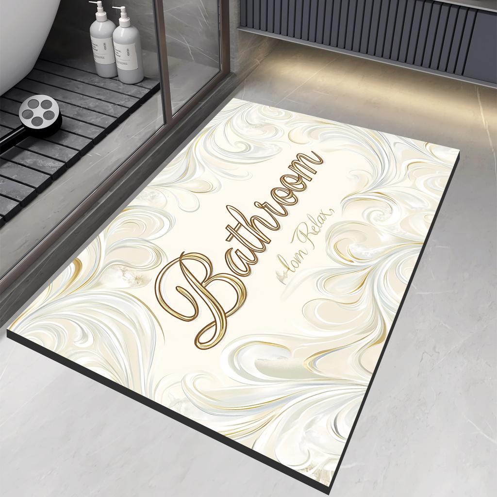 Luxury Diotomite Bath Mat Anti Slip Shower Carpet Bathroom Rug Absorbent Floor Foot Mats Quick Dry Toilet Mats Washable