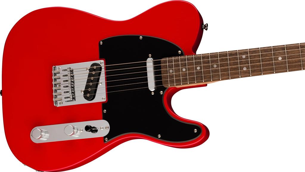 Squier by Fender Squier Electric Laurel Black Torino with Soft Case Sonic™ Telecaster® Guitar, Fingerboard, Pickguard, Red,