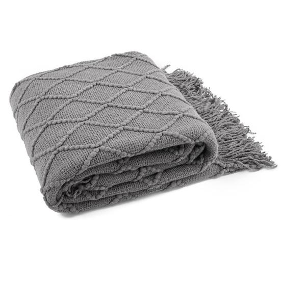 Knitted Blanket with Tassels Lightweight Stretchy Woven Blanket for All Season Machine Washable Throw Blanket for Couch Bed Sofa