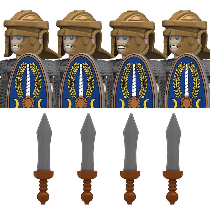 Středověký Vojenský Řím Válka Akční Figurky Armádní Figurky Stavební Kostky Helma Zbraně Příslušenství Děti na Hračky Dárky