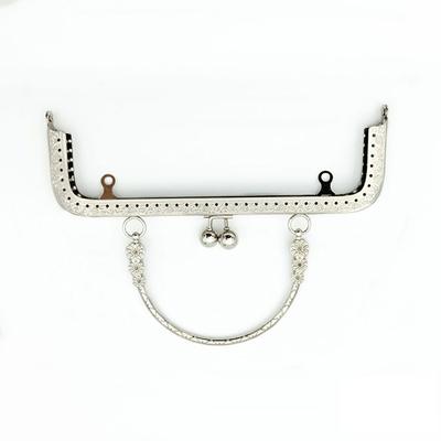 20Cm Square Embossing Wrist Metal Kiss Clasp Frame For Bags Flower Handle