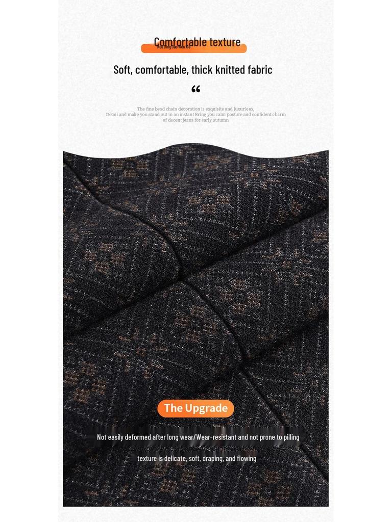 2025 Winter Women's High Waist Knit Pleated Wool Midi Skirt