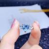 Open Ring Heart Shaped Sky Blue Topaz Gemstone Adjustable Fashion Jewelry for Women