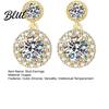 Earrings 1 Pair Stud White Cubic Zirconia Stones Ear Studs