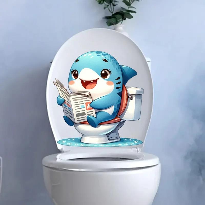 1 PC Funny Animal PVC Toilet Seat Stickers Monkey Zebra Giraffe Decals Waterproof Bathroom Wall Door Decor Creative Removable Decals