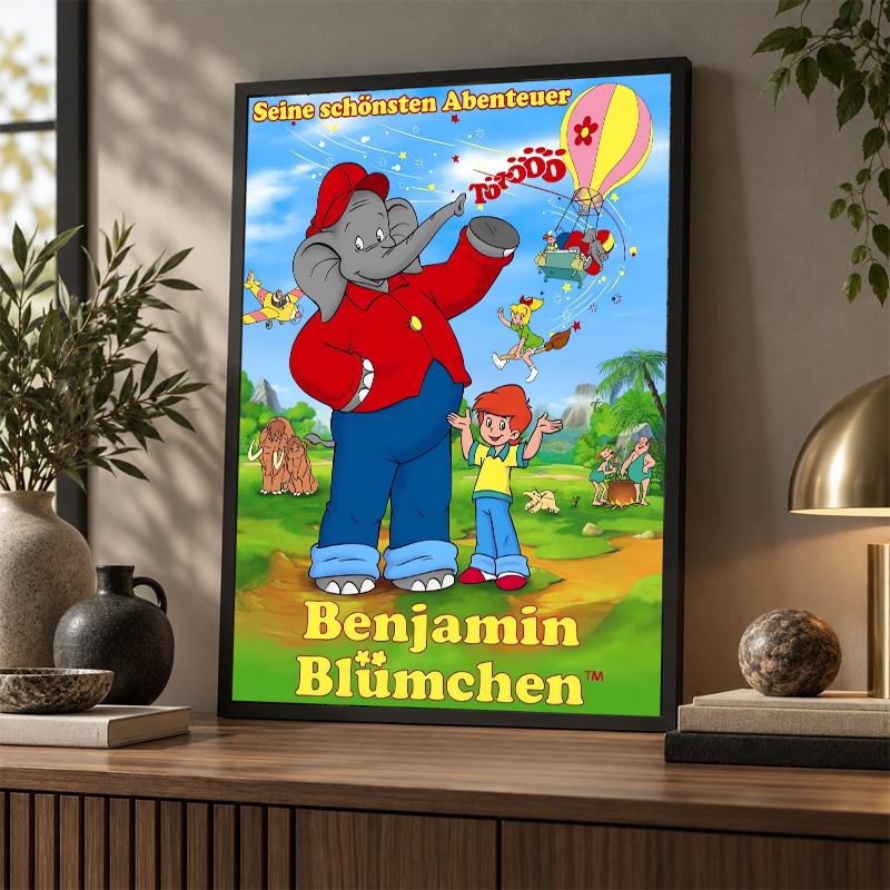 Benjamin Blümchen Diamond Painting Kit 5D Full Drill DIY Diamond Mosaic Wall Art Home Decor