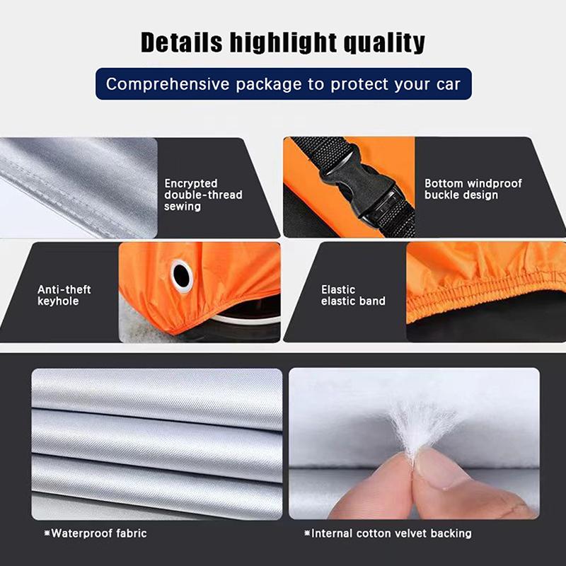 Universal Cod Waterproof Motorcycle Cover 4 Layers Thickened Rainproof Sunproof With Lock Holes Outdoor Protection Motor Cover