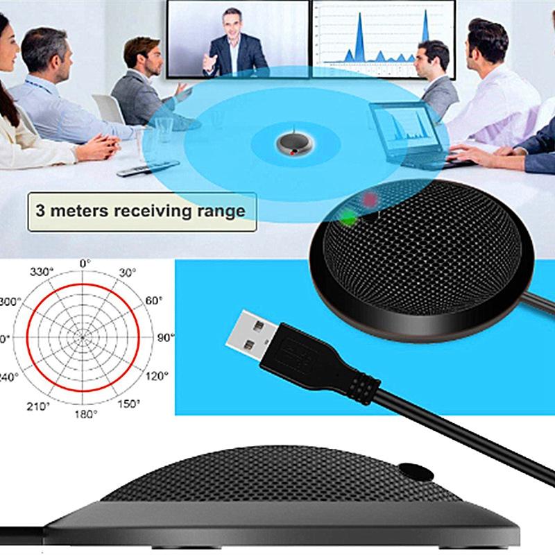 Classy-Conference USB Microphone,Omnidirectional Condenser PC Microphone With Mute Button LED Indicator,Plug&Play,For Game,Etc
