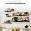 Black Floating Wall Shelves With Durable Metal Brackets Large Storage For Bedroom Living Room Home Decor