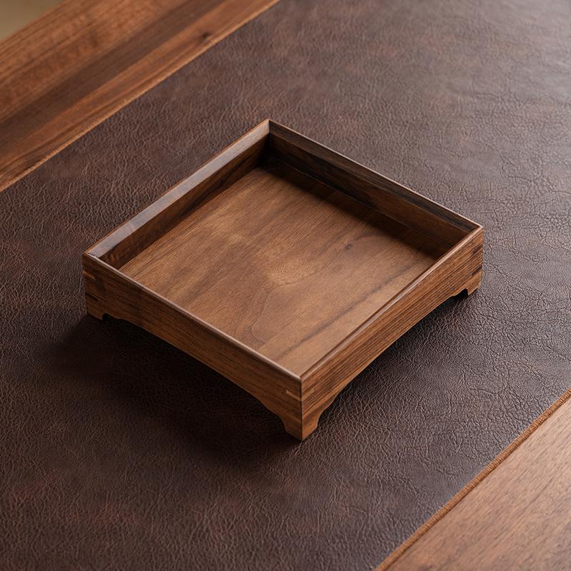 Walnut Wood Chinese Tea Tray and Storage Box