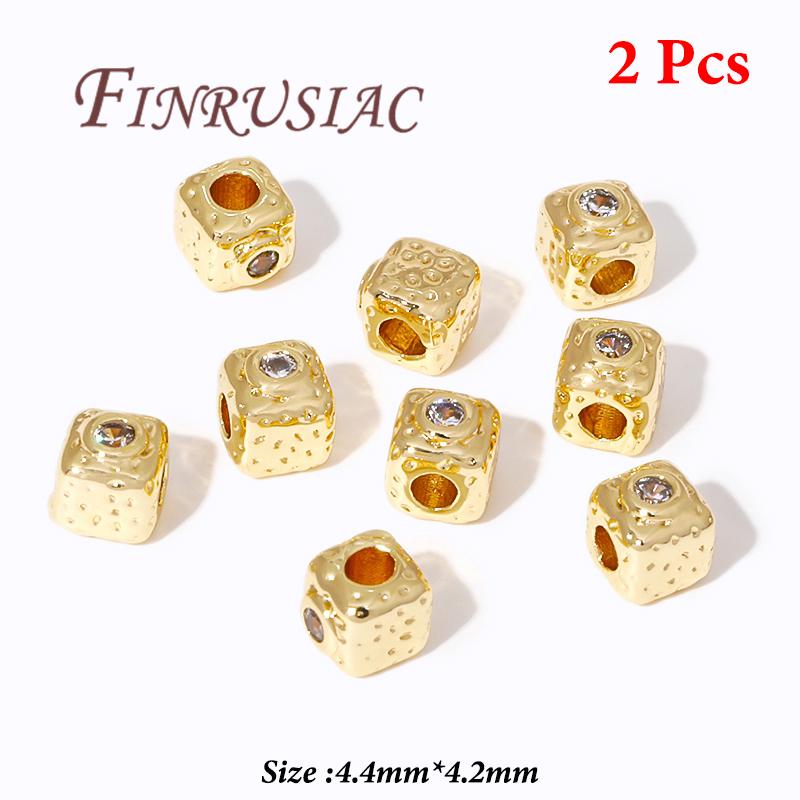 18K Gold Plated Metal Beads,Spacer Beads For Bracelets,Separator For Bead,DIY Jewelry Accessories,Necklace Bead Findings