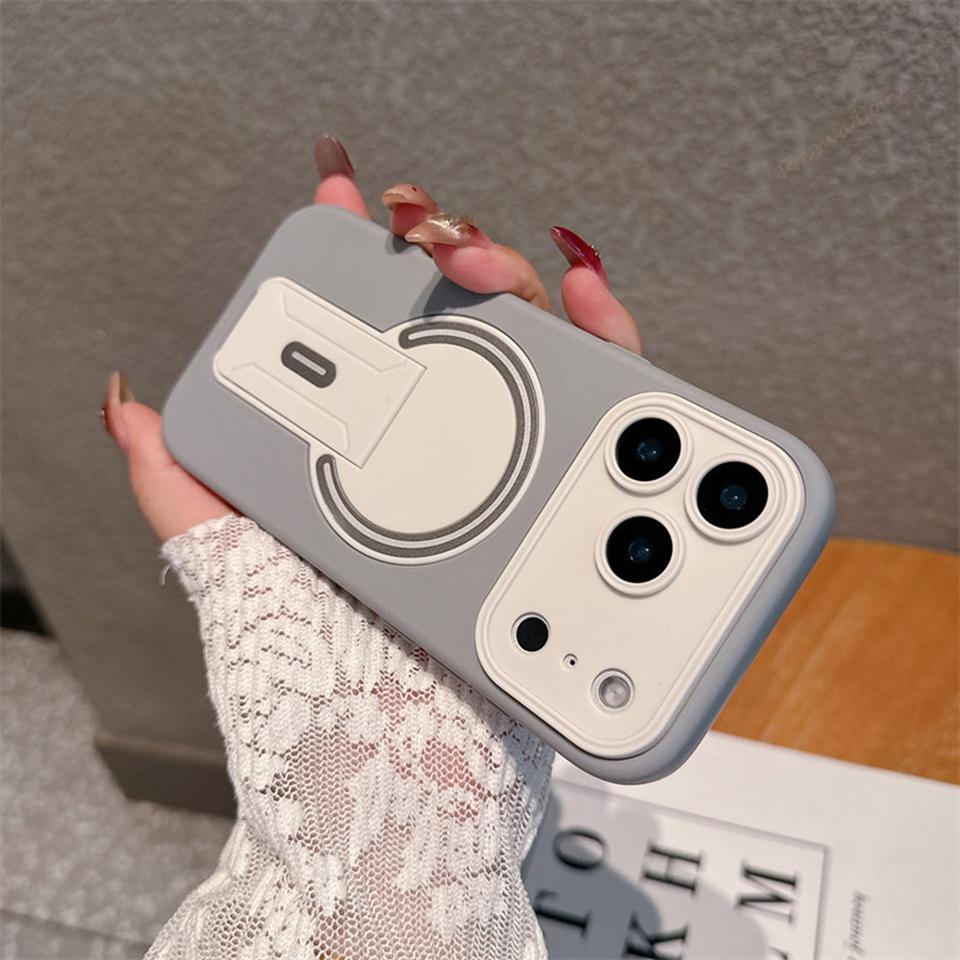 Official Stand Magnetic Phone Case For iPhone 17 Air 13 11 12 14 15 16 Pro Max Plus Magsafe Wireless Charge Protector Cover