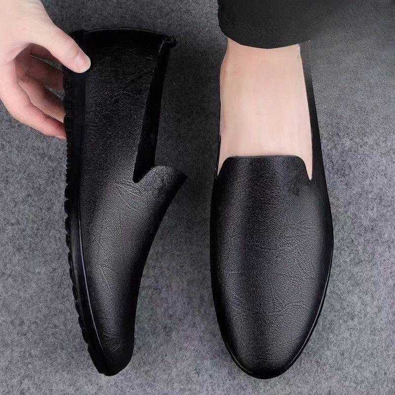 Fashion Mens Loafers Handmade Cowhide Leather Shoes Luxury Business Casual Leather Shoes Moccasins Soft-Sole Driving Shoes Slip on Flats