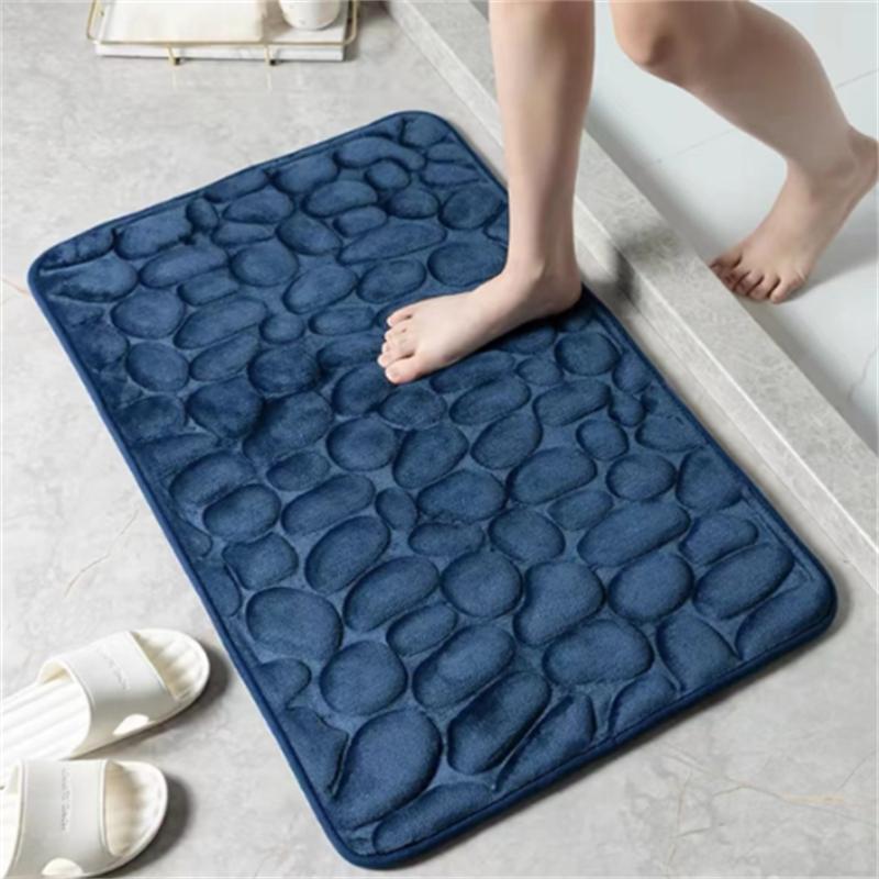1PCS embossed fiber carpet, bathroom living room anti slip mat, pebble floor mat, household items