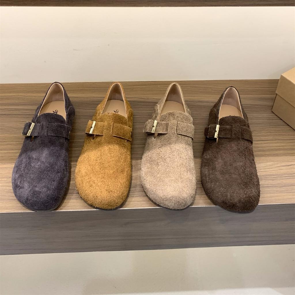 Platform shoes single shoes women's shoes 2025 new autumn and winter one-pedal loafers versatile Boken shoes