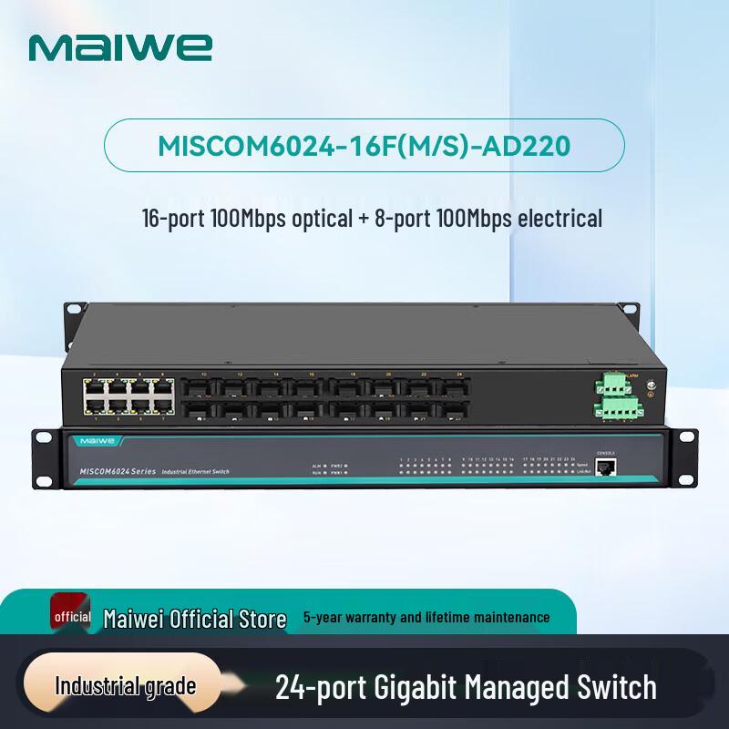 Maiwei 24/26/28-Port Managed Industrial Gigabit/10-Gigabit Rackmount Switch