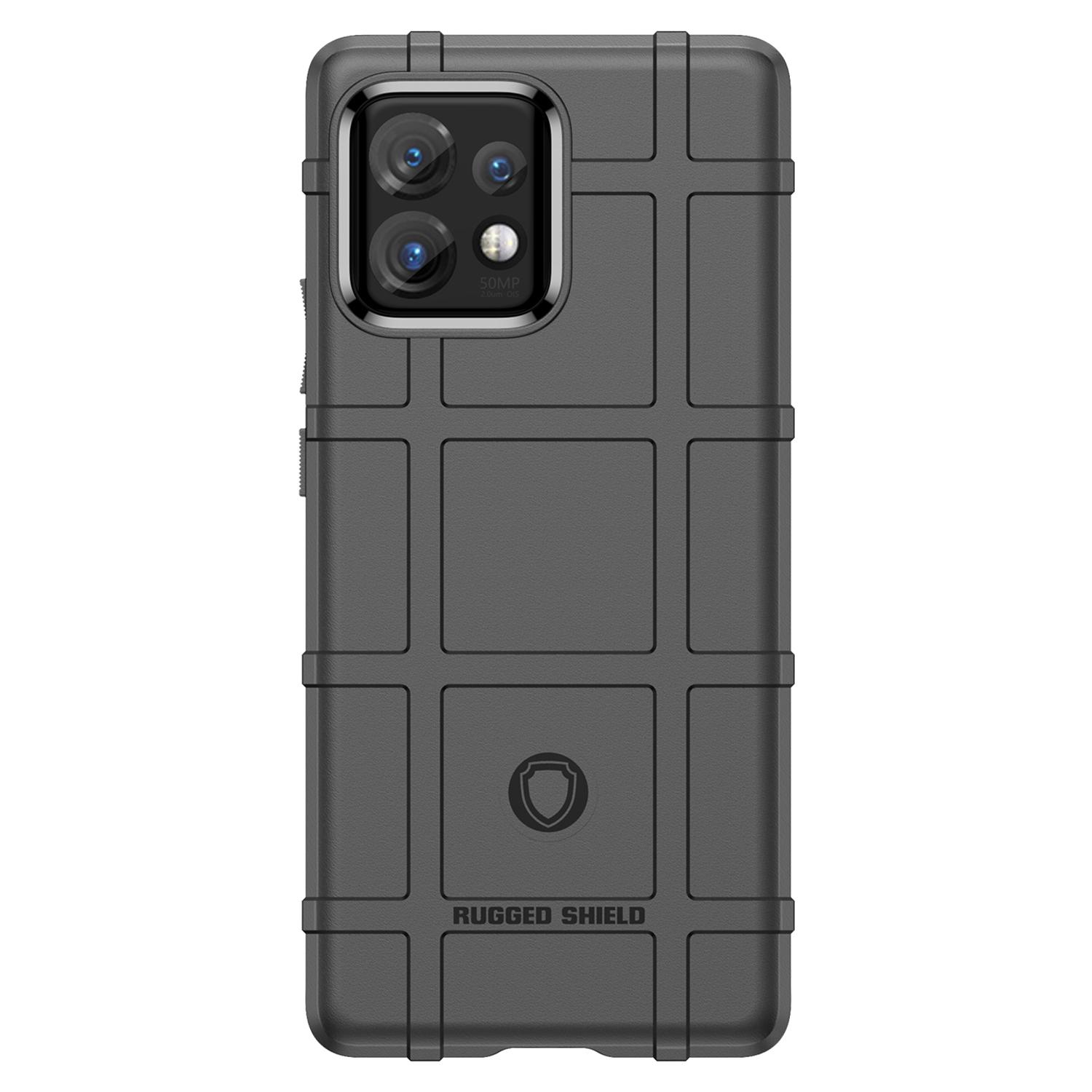 

Phone Case for Motorola Moto X40 5G/Edge+ (2023)/Edge 40 Pro 5G Fall Proof Rugged Square Grid Texture Shockproof Soft TPU Back Cover Black