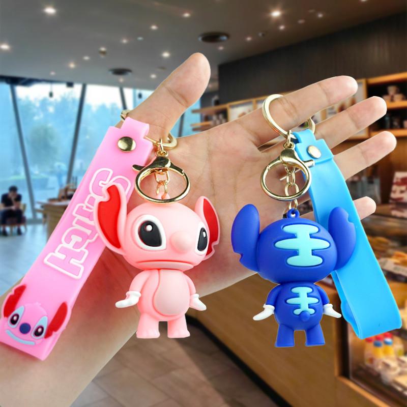 Adorable Cartoon Stitch Keychain For Girls Cute Couple Backpack Charm For Students