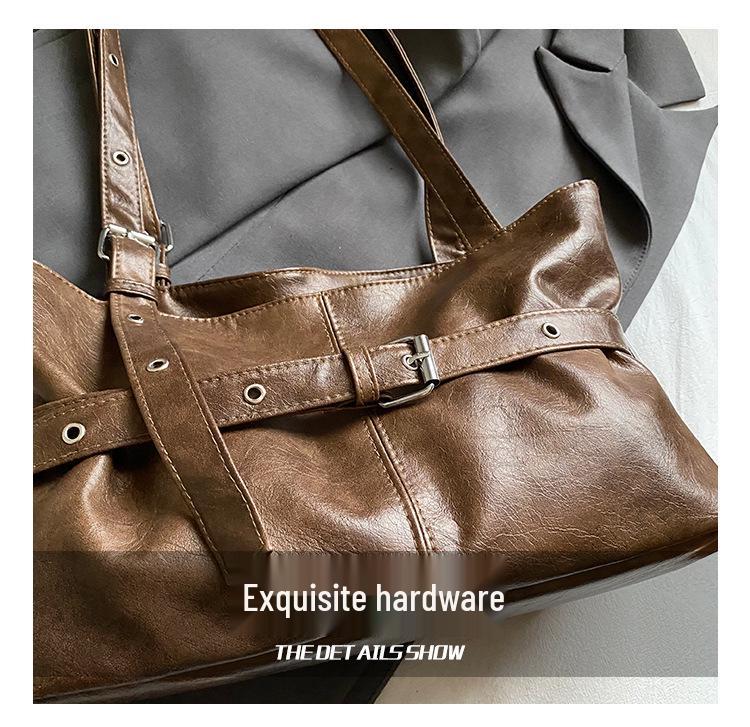 2025 Autumn Retro Large-Capacity Commuter Shoulder Handbag