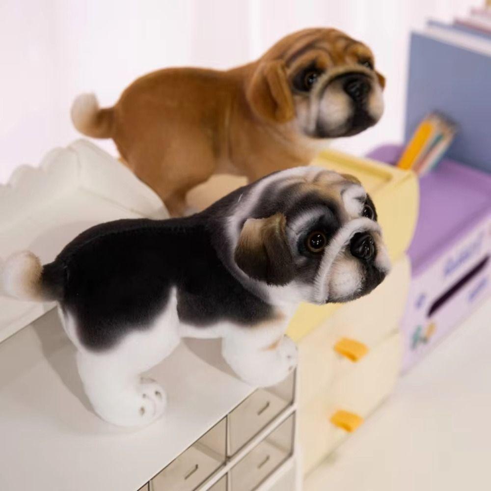 Cute Pet Dog Stuffed Doll Simulation Stand Baggle Dog Toy French Bulldog Plush Stuffed Animal