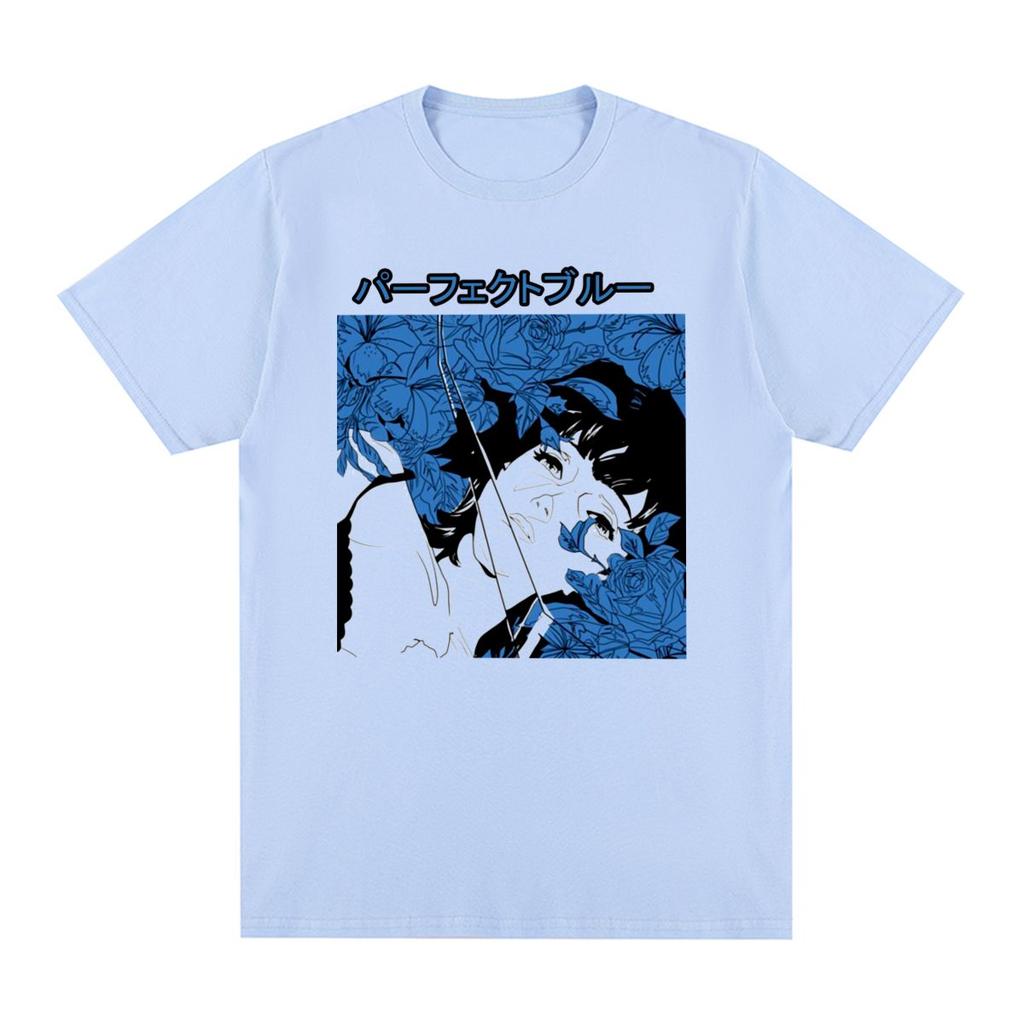 Perfect Blue Vintage T-shirt Couples Anime Clothing Fashion Cotton Harajuku Gothic Men T shirt New Tee Tshirt Womens Tops
