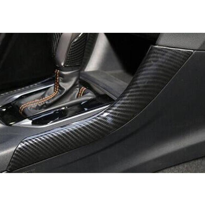 For SUBARU XV 2018 Cover Carbon Fibre Interior Middle Front Shift Stall Paddles Cup Lamp Trim Hoods 2pcs