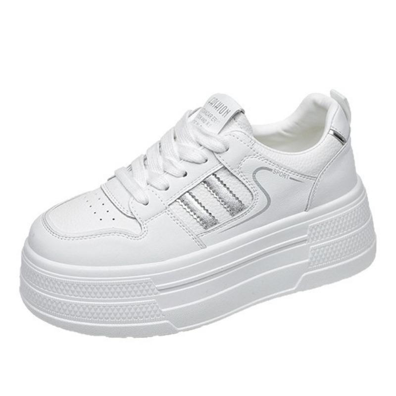 Little white shoes women's spring new inner height increase thick-soled versatile sports and leisure small leather board shoes tide