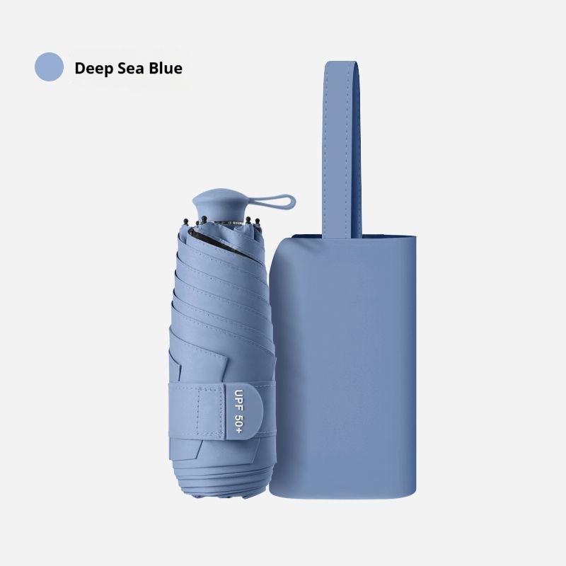 Six Fold UV Resistant Umbrella, Portable Women's Dual-purpose Umbrella for Both Rain and Light, Capsule Mini Sunshade Umbrella