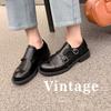 Grape mother same leather engraved retro platform loafers 2025 early spring new Oxford British style small leather shoes