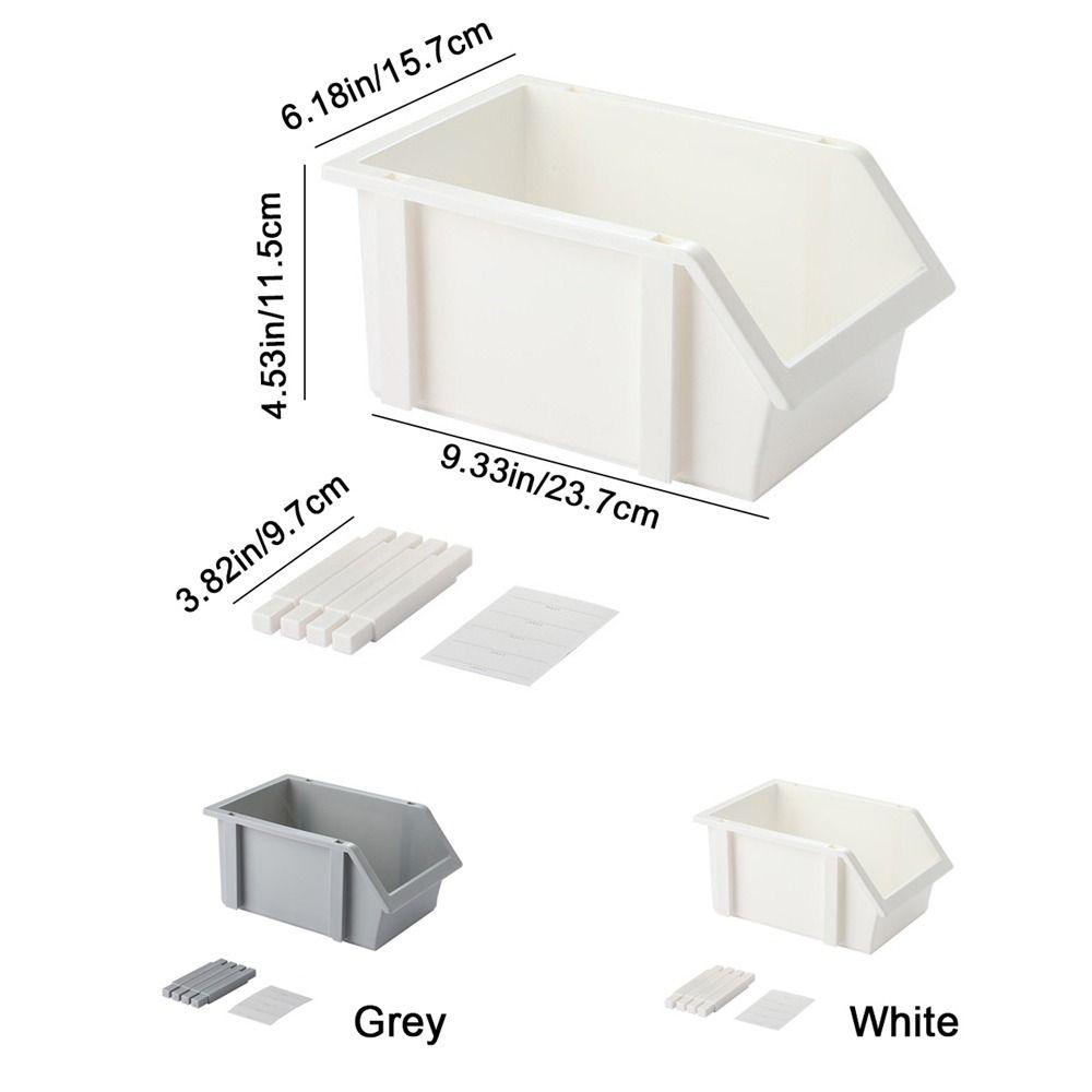 White/Grey Stackable Desk Organizer Plastic Desktop Storage Box Grooved Storage Boxes  Jewelry