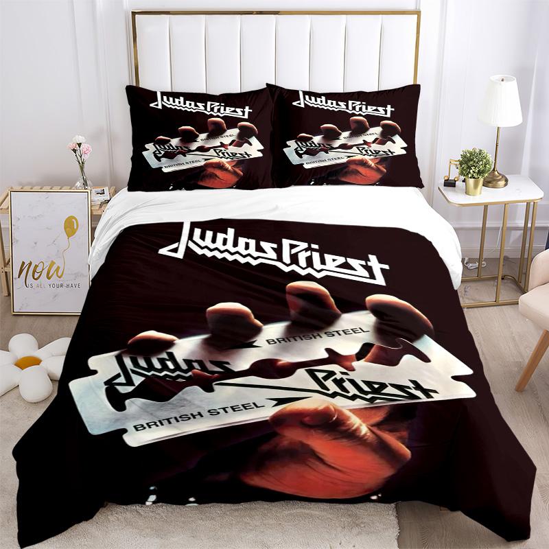 British Steel Bedding 3 Piece Set HD Print Duvet Cover Pillowcases for Teens Adult Bedroom Decoration Christmas Gift