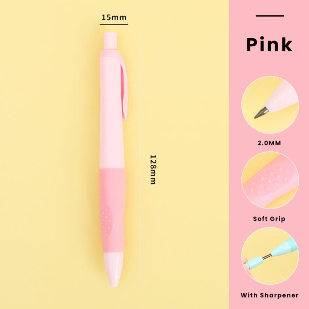 

with Sharpener Mechanical Pencils HB Movable Pencil High Quality Automatic Pencils Sketch Drawing Pink