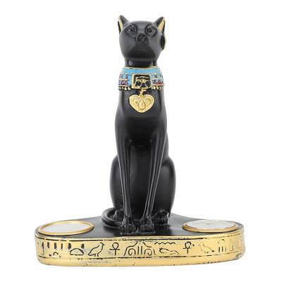 Ägyptischer Katzen-Kerzenhalter Dekorative Harz Ägyptische Katze Kerzenständer Exquisite Romantische Teelicht