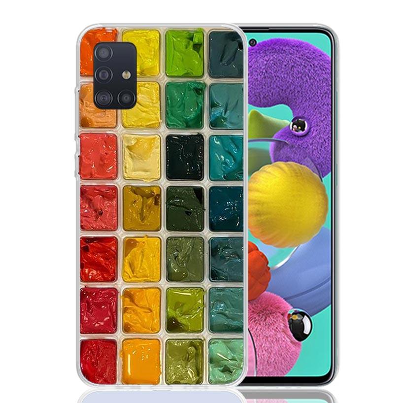 Waterverf Set Verfpalet Schilderdoos Telefoonhoesje Voor Samsung Galaxy A52 A32 A22 A12 A02S A50S A30S A51 A31 AA71 Note 20 Ult