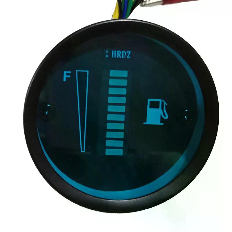 Misuratore di livello carburante universale per auto e moto da 52 mm, 12 V/24 V, display con 8 luci a LED