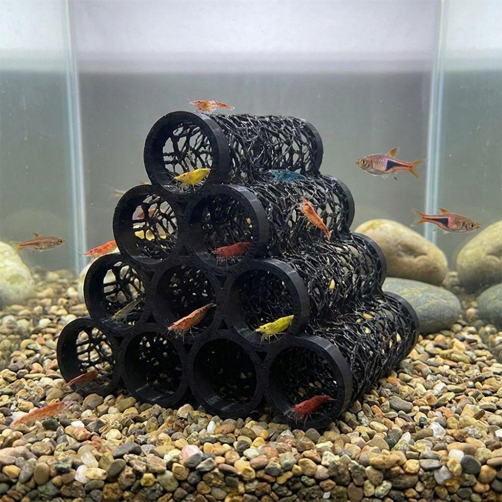 Hollow Out Fish Shrimp Hideout Shelter 3D Printed Betta Hideaway House Fish Tank Ornaments