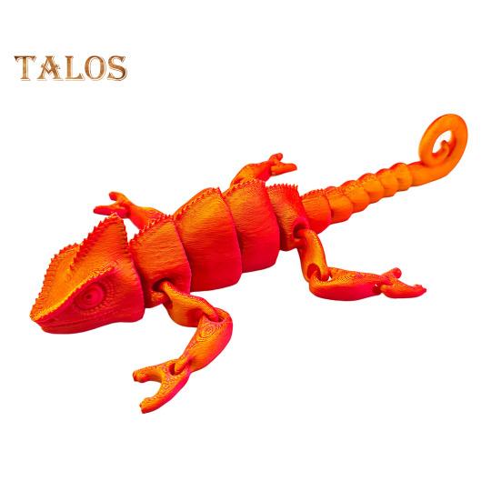 3D Printed Lizard Articulated Chameleon Ornament Desktop Decoration Flexible Animal Figurine Lizard Fidget Toy for Kids Adults Stress Relief