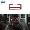Center Volume Adjust Cover Trim Frame Decor  for Ford F-150 Red Carbon Fiber ABS
