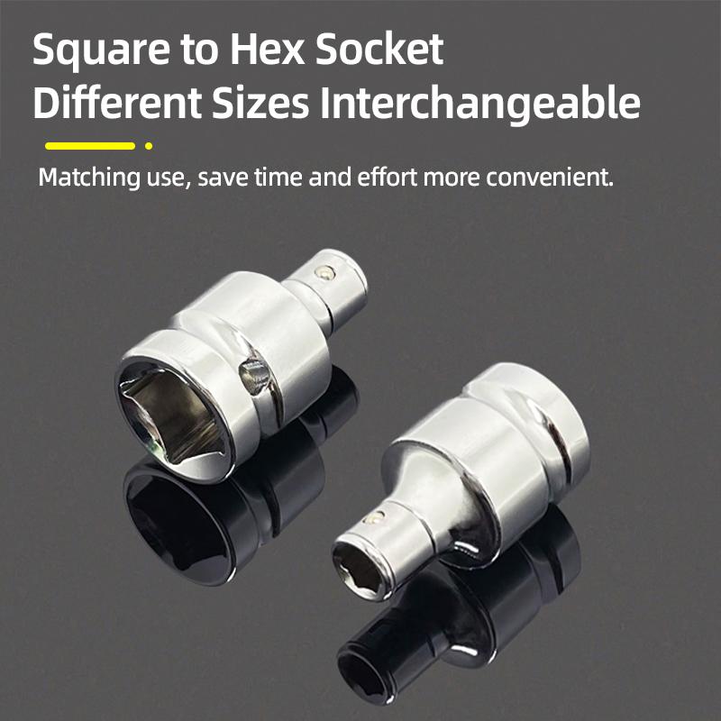 Double Square Head Socket Adapter Converter Reducer Set 1/4 3/8 1/2 Impact Drive Ratchet Wrench Socket Adaptor Repair Hand Tool